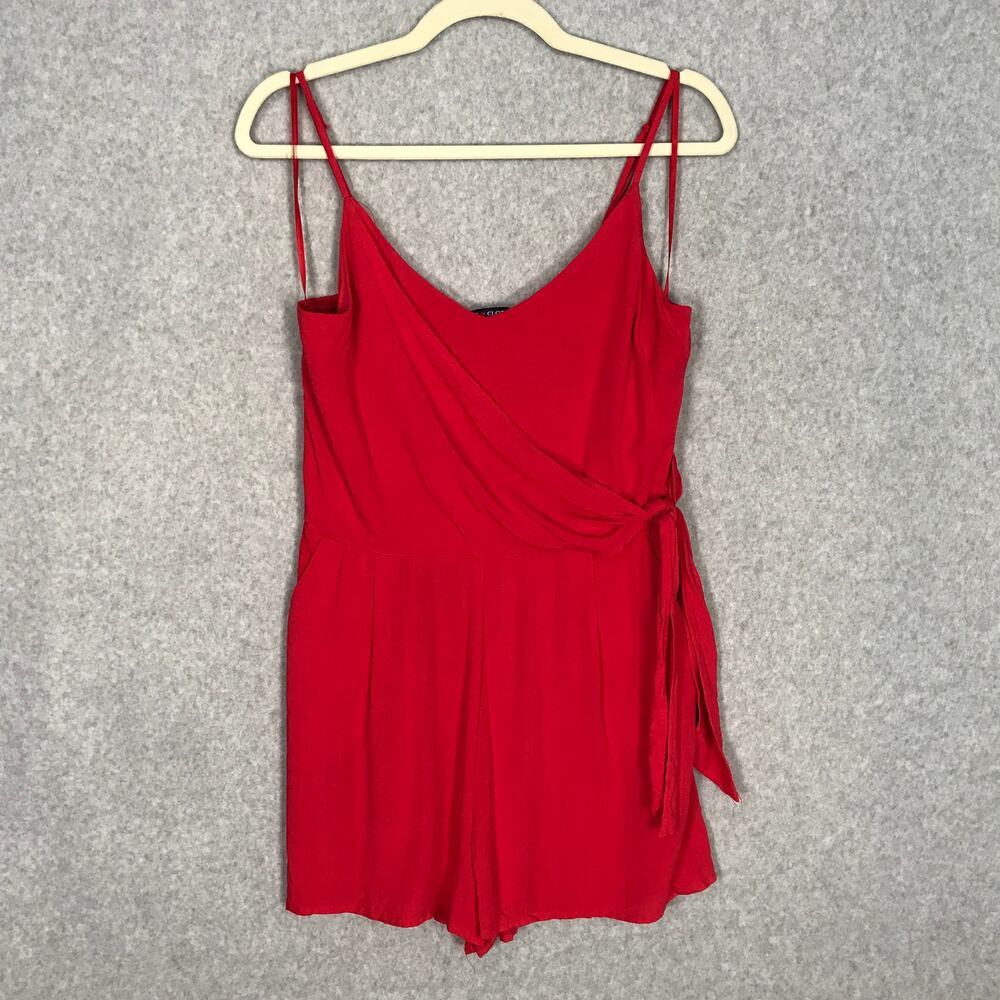 One Clothing Wrap Side Tie Ruched Romper Medium Pockets Vacation Resort Feminine